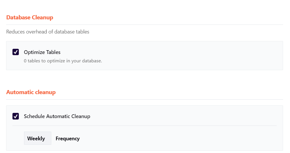 database cleanup